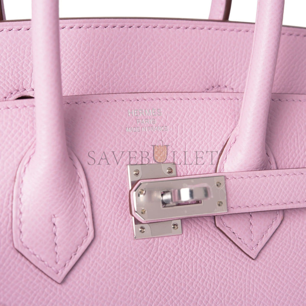 HERMES BIRKIN SELLIER 25 MAUVE SYLVESTRE EPSOM PALLADIUM HARDWARE HANDMADE (25cm) HERMES BIRKIN SELLIER 25 MAUVE SYLVESTRE EPSOM PALLADIUM HARDWARE HANDMADE (25cm)