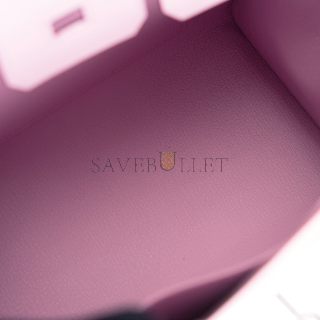 HERMES BIRKIN SELLIER 25 MAUVE SYLVESTRE EPSOM PALLADIUM HARDWARE HANDMADE (25cm) HERMES BIRKIN SELLIER 25 MAUVE SYLVESTRE EPSOM PALLADIUM HARDWARE HANDMADE (25cm)
