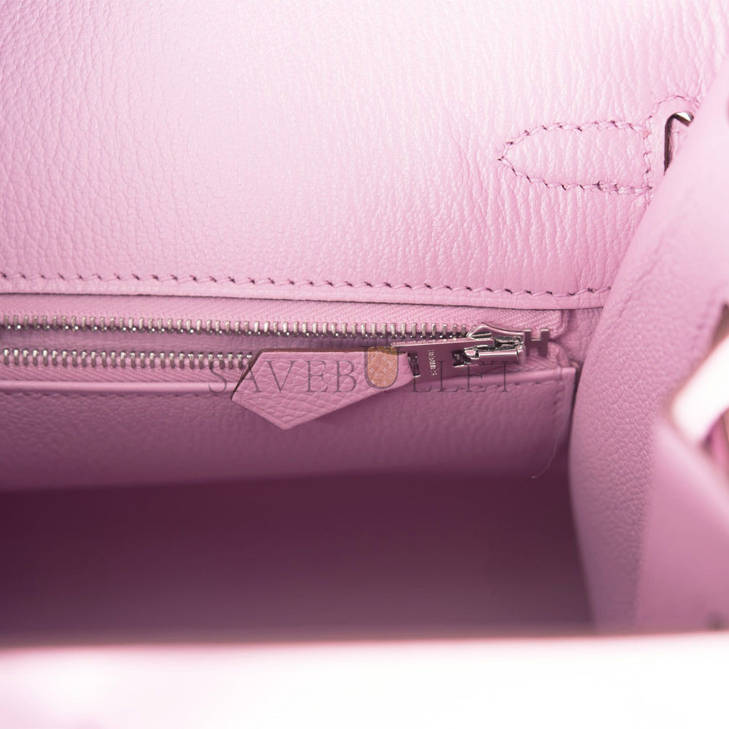 HERMES BIRKIN SELLIER 25 MAUVE SYLVESTRE EPSOM PALLADIUM HARDWARE HANDMADE (25cm) HERMES BIRKIN SELLIER 25 MAUVE SYLVESTRE EPSOM PALLADIUM HARDWARE HANDMADE (25cm)