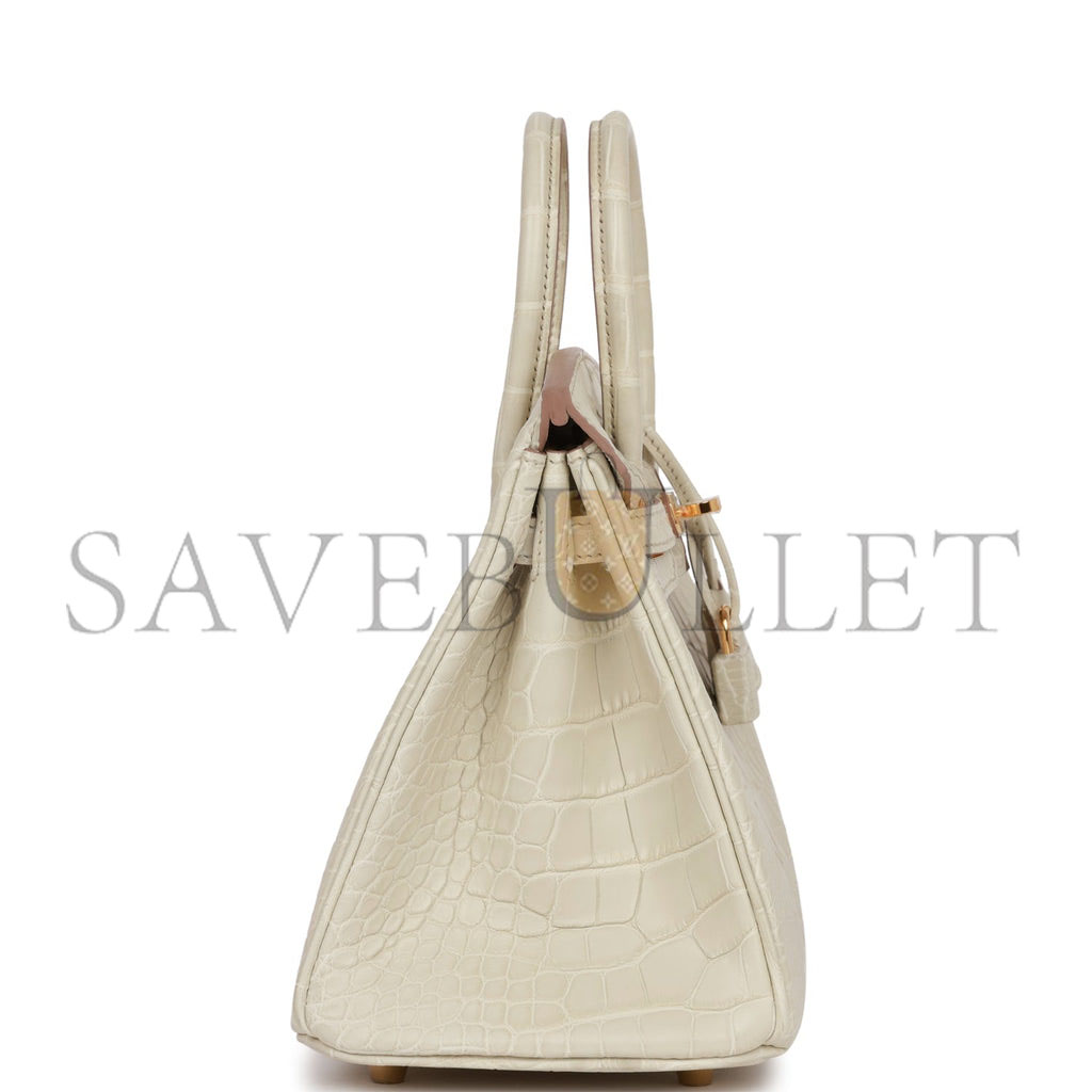 HERMES BIRKIN 25 BETON MATTE ALLIGATOR GOLD HARDWARE HANDMADE (25*19*12cm) HERMES BIRKIN 25 BETON MATTE ALLIGATOR GOLD HARDWARE HANDMADE (25*19*12cm)