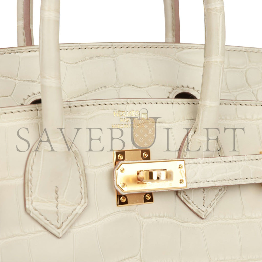 HERMES BIRKIN 25 BETON MATTE ALLIGATOR GOLD HARDWARE HANDMADE (25*19*12cm) HERMES BIRKIN 25 BETON MATTE ALLIGATOR GOLD HARDWARE HANDMADE (25*19*12cm)