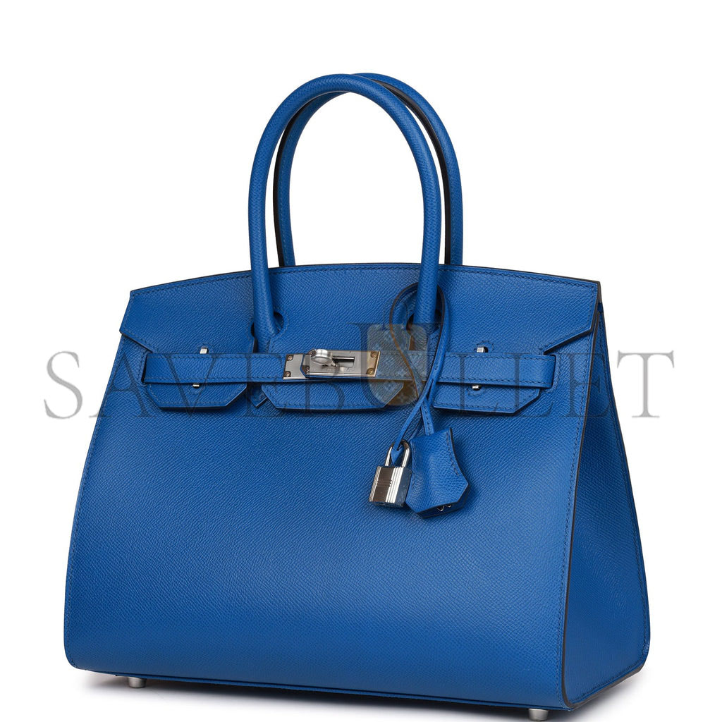 HERMES BIRKIN SELLIER 30 BLEU FRANCE EPSOM PALLADIUM HARDWARE 39822089420894 (30cm) HERMES BIRKIN SELLIER 30 BLEU FRANCE EPSOM PALLADIUM HARDWARE 39822089420894 (30cm)