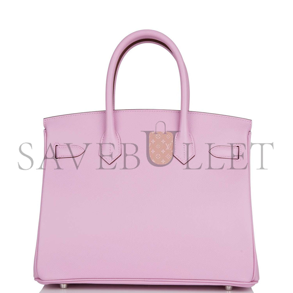 HERMES BIRKIN 30 MAUVE SYLVESTRE EPSOM PALLADIUM HARDWARE (30cm) HERMES BIRKIN 30 MAUVE SYLVESTRE EPSOM PALLADIUM HARDWARE (30cm)