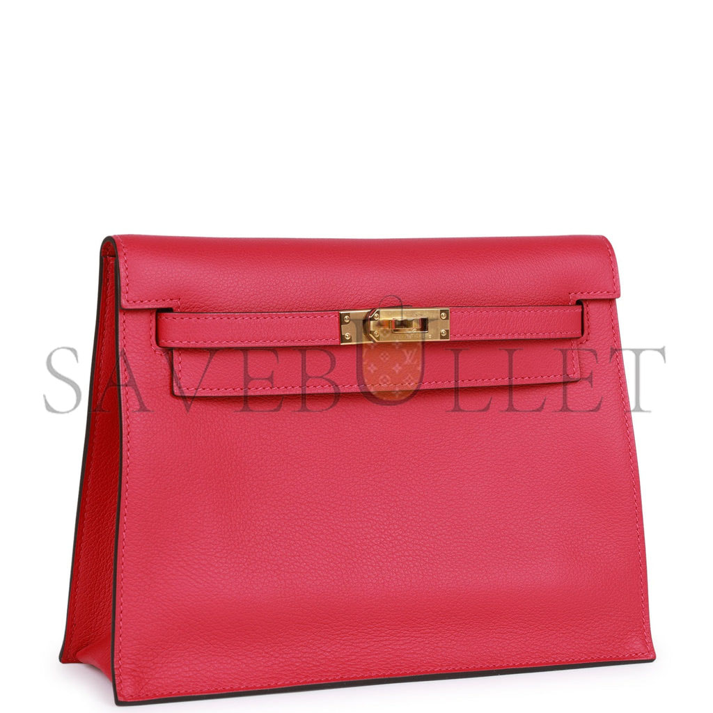 HERMES KELLY DANSE FRAMBOISE EVERCOLOR GOLD HARDWARE (22*16*7cm) HERMES KELLY DANSE FRAMBOISE EVERCOLOR GOLD HARDWARE (22*16*7cm)