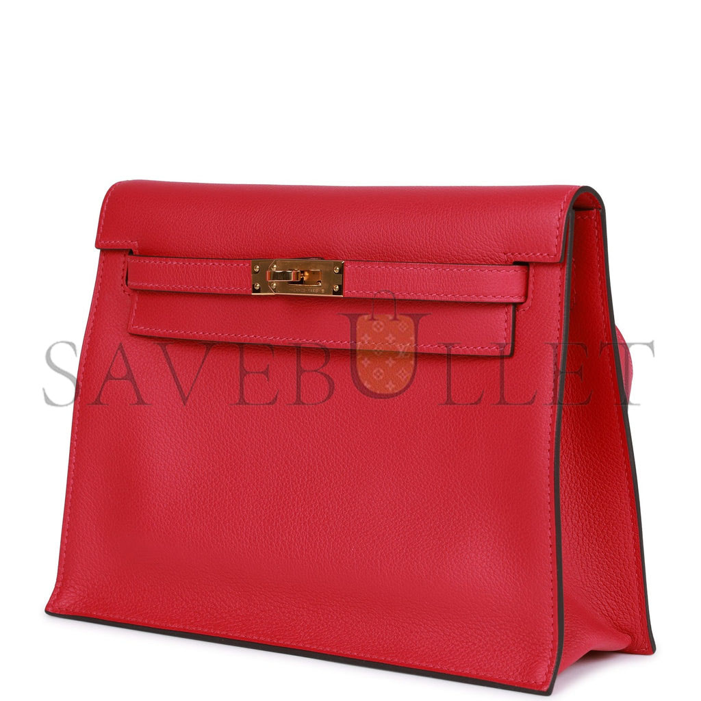 HERMES KELLY DANSE FRAMBOISE EVERCOLOR GOLD HARDWARE (22*16*7cm) HERMES KELLY DANSE FRAMBOISE EVERCOLOR GOLD HARDWARE (22*16*7cm)