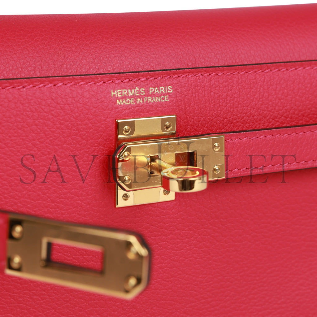 HERMES KELLY DANSE FRAMBOISE EVERCOLOR GOLD HARDWARE (22*16*7cm) HERMES KELLY DANSE FRAMBOISE EVERCOLOR GOLD HARDWARE (22*16*7cm)