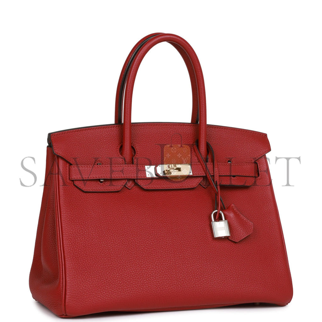 HERMES BIRKIN 30 ROUGE IMPERIAL TOGO PALLADIUM HARDWARE (30cm) HERMES BIRKIN 30 ROUGE IMPERIAL TOGO PALLADIUM HARDWARE (30cm)