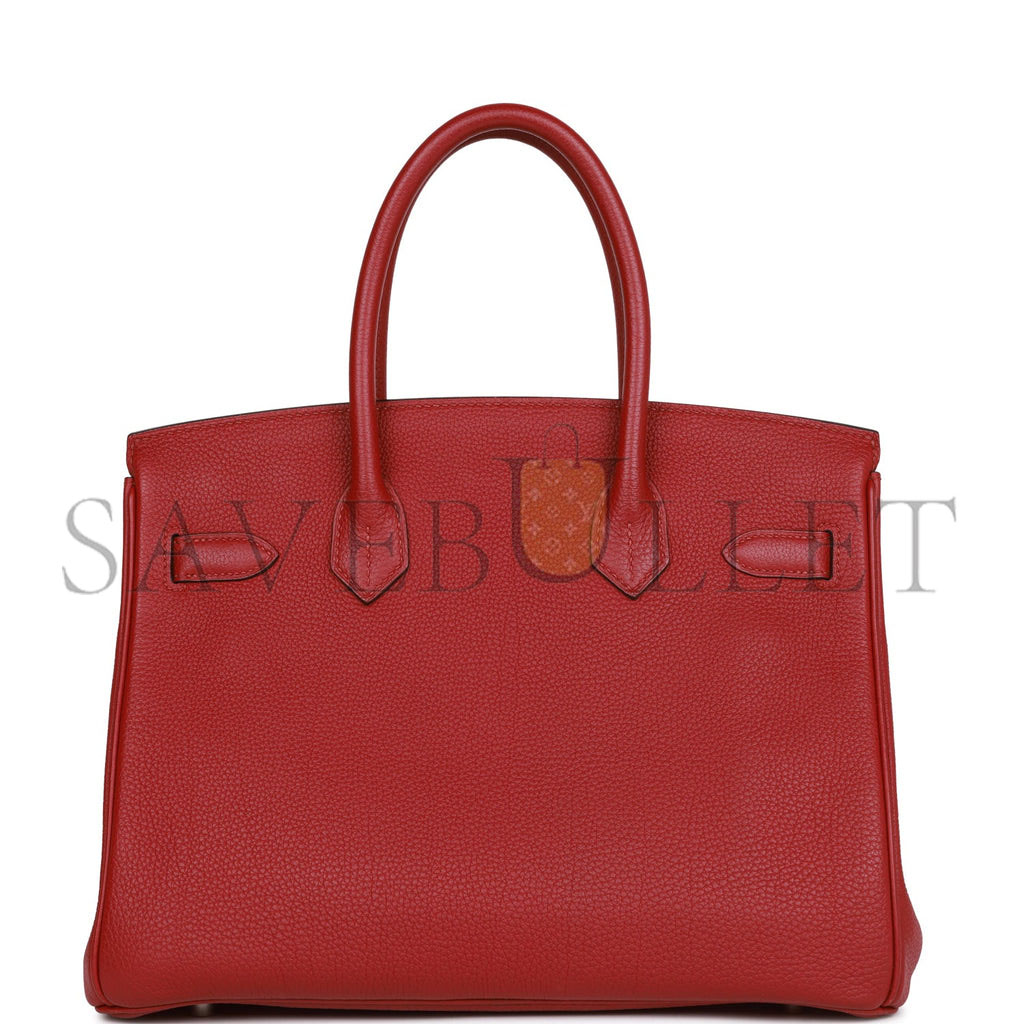 HERMES BIRKIN 30 ROUGE IMPERIAL TOGO PALLADIUM HARDWARE (30cm) HERMES BIRKIN 30 ROUGE IMPERIAL TOGO PALLADIUM HARDWARE (30cm)