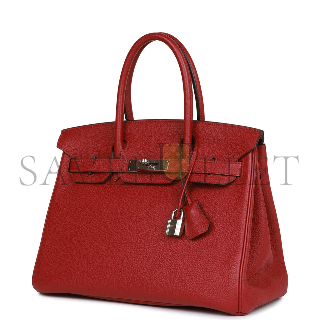 HERMES BIRKIN 30 ROUGE IMPERIAL TOGO PALLADIUM HARDWARE (30cm) HERMES BIRKIN 30 ROUGE IMPERIAL TOGO PALLADIUM HARDWARE (30cm)