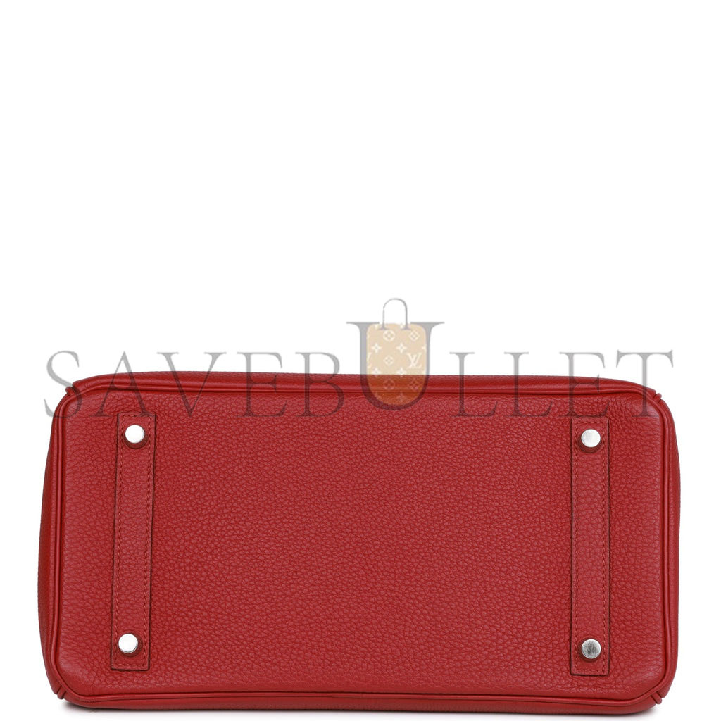 HERMES BIRKIN 30 ROUGE IMPERIAL TOGO PALLADIUM HARDWARE (30cm) HERMES BIRKIN 30 ROUGE IMPERIAL TOGO PALLADIUM HARDWARE (30cm)