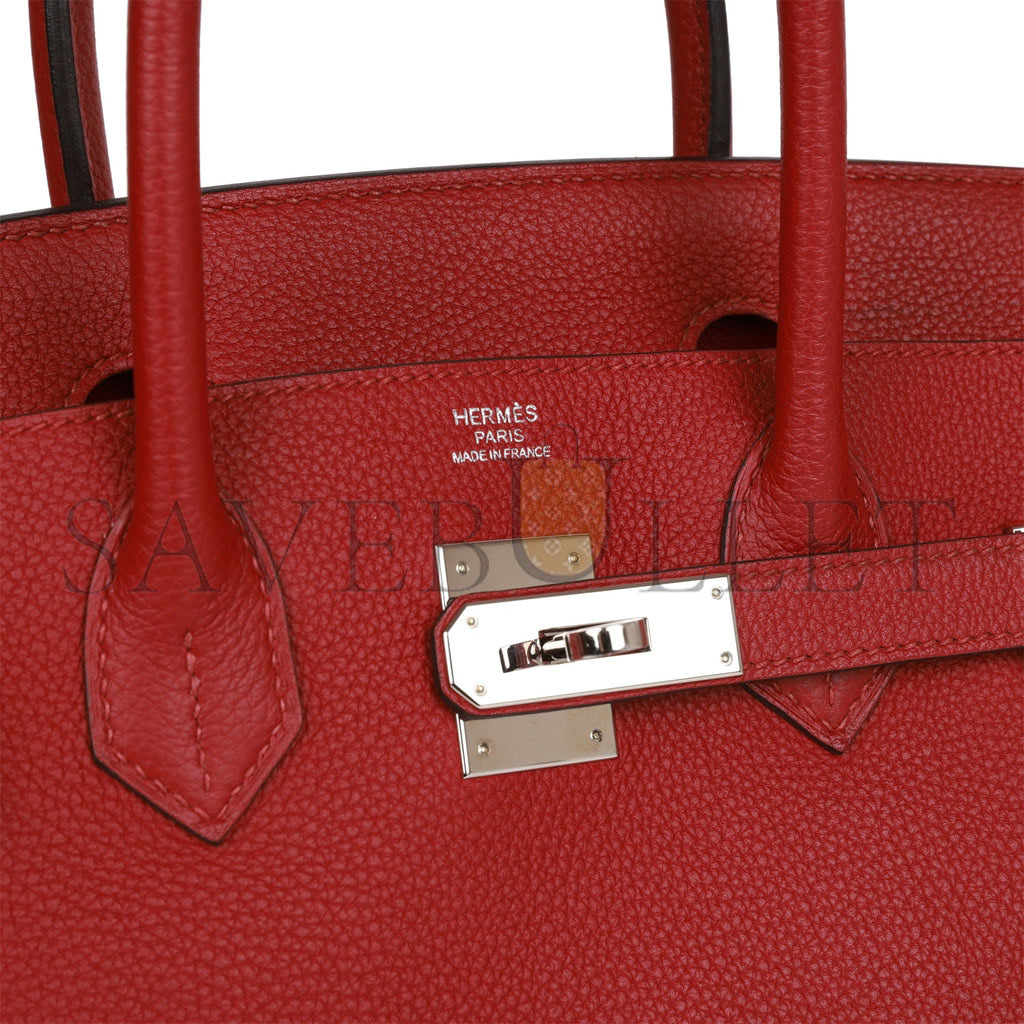 HERMES BIRKIN 30 ROUGE IMPERIAL TOGO PALLADIUM HARDWARE (30cm) HERMES BIRKIN 30 ROUGE IMPERIAL TOGO PALLADIUM HARDWARE (30cm)