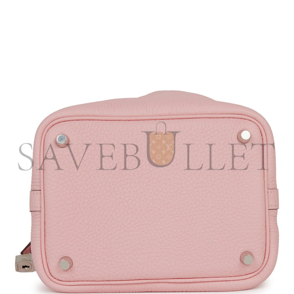 HERMES PICOTIN LOCK 18 ROSE SAKURA CLEMENCE PALLADIUM HARDWARE (18*13*18cm) HERMES PICOTIN LOCK 18 ROSE SAKURA CLEMENCE PALLADIUM HARDWARE (18*13*18cm)