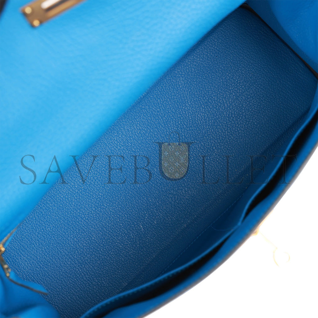 HERMES KELLY RETOURNE 32 MYKONOS CLEMENCE GOLD HARDWARE (32*23*10.5cm) HERMES KELLY RETOURNE 32 MYKONOS CLEMENCE GOLD HARDWARE (32*23*10.5cm)