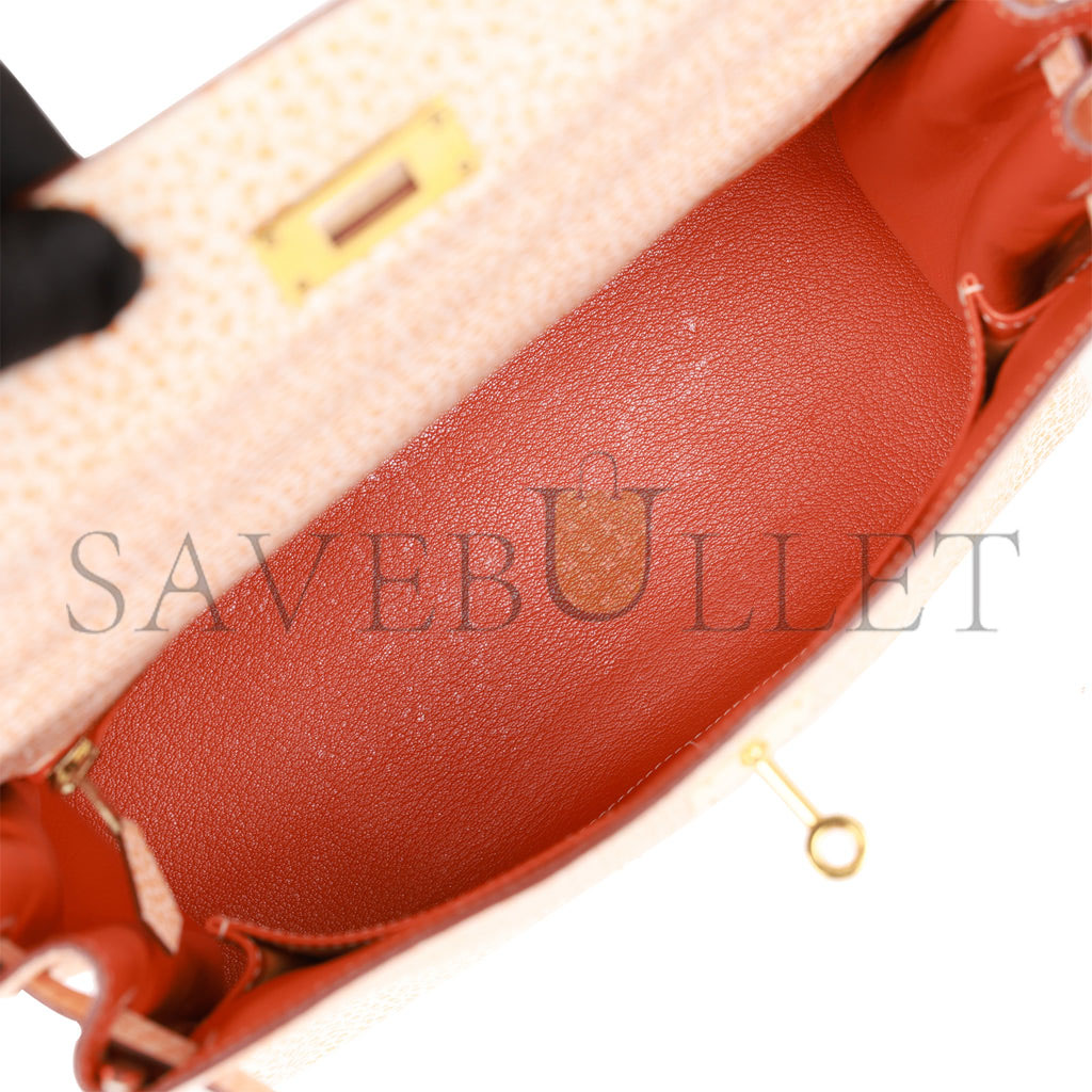 HERMES VINTAGE HERMES KELLY RETOURNE 28 ORANGE DALMATIAN BUFFALO GOLD HARDWARE(28*22*10cm) HERMES VINTAGE HERMES KELLY RETOURNE 28 ORANGE DALMATIAN BUFFALO GOLD HARDWARE(28*22*10cm)