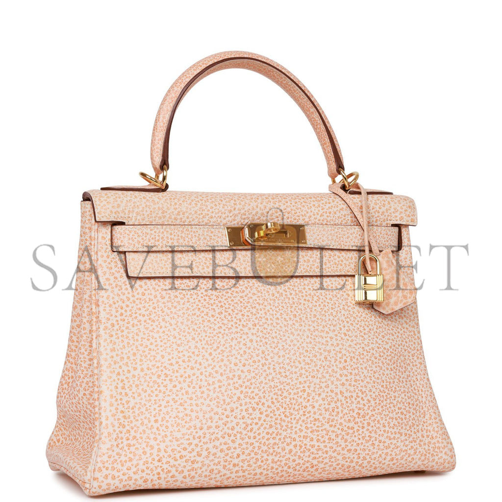 HERMES VINTAGE HERMES KELLY RETOURNE 28 ORANGE DALMATIAN BUFFALO GOLD HARDWARE(28*22*10cm) HERMES VINTAGE HERMES KELLY RETOURNE 28 ORANGE DALMATIAN BUFFALO GOLD HARDWARE(28*22*10cm)