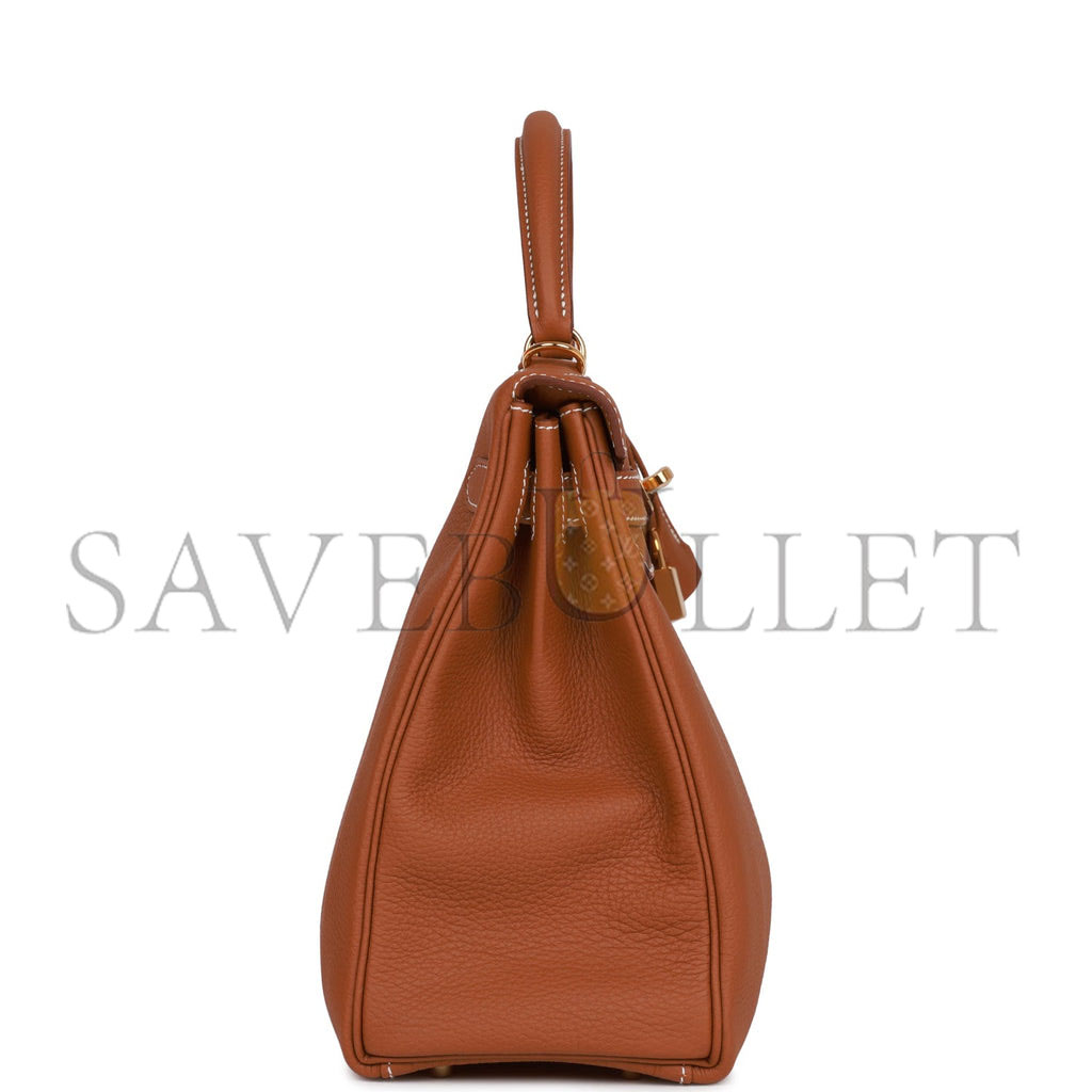 HERMES KELLY RETOURNE 32 GOLD TOGO GOLD HARDWARE (32*23*10.5cm) HERMES KELLY RETOURNE 32 GOLD TOGO GOLD HARDWARE (32*23*10.5cm)
