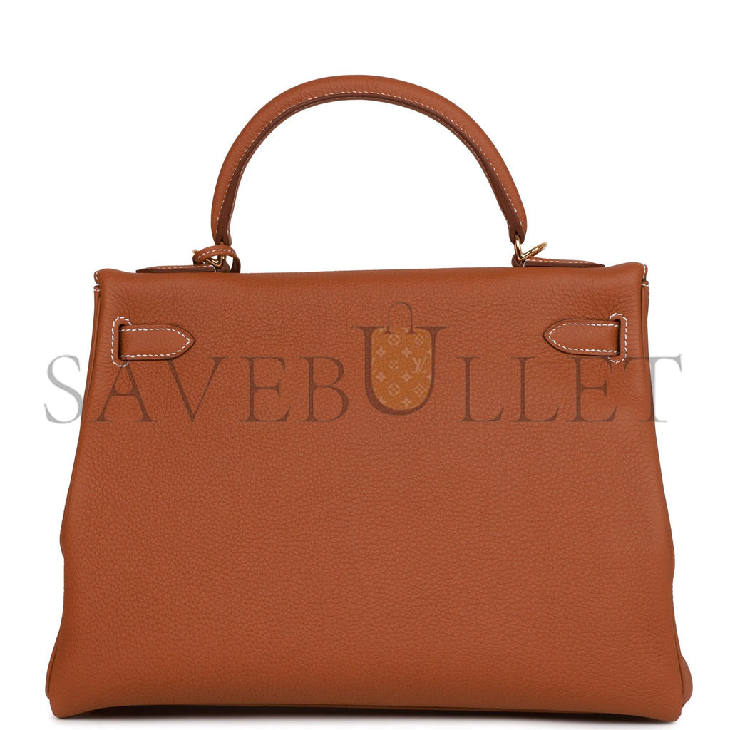 HERMES KELLY RETOURNE 32 GOLD TOGO GOLD HARDWARE (32*23*10.5cm) HERMES KELLY RETOURNE 32 GOLD TOGO GOLD HARDWARE (32*23*10.5cm)