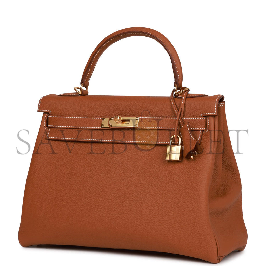 HERMES KELLY RETOURNE 32 GOLD TOGO GOLD HARDWARE (32*23*10.5cm) HERMES KELLY RETOURNE 32 GOLD TOGO GOLD HARDWARE (32*23*10.5cm)