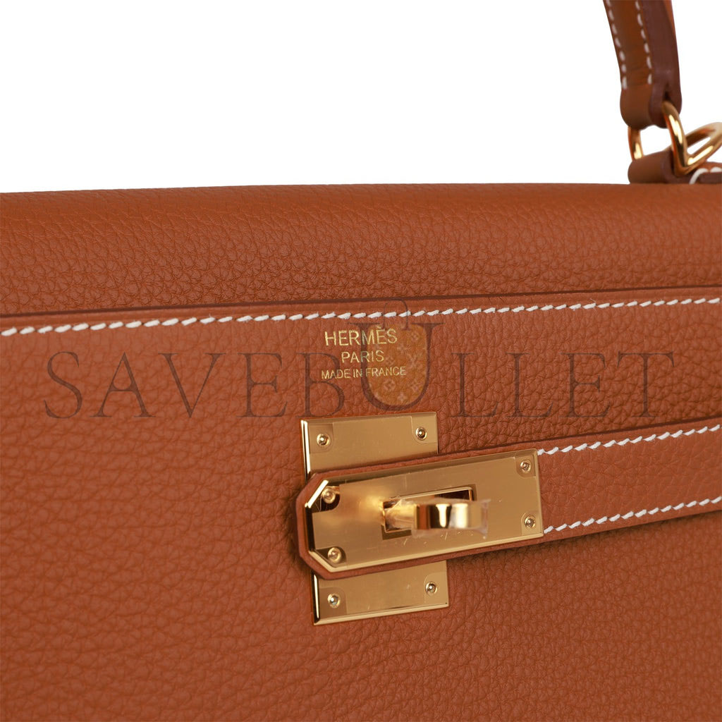 HERMES KELLY RETOURNE 32 GOLD TOGO GOLD HARDWARE (32*23*10.5cm) HERMES KELLY RETOURNE 32 GOLD TOGO GOLD HARDWARE (32*23*10.5cm)