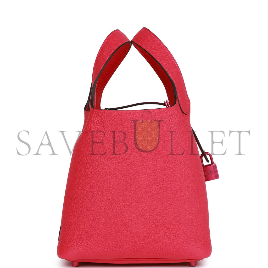HERMES MONOCHROME PICOTIN 18 ROSE MEXICO CLEMENCE PINK HARDWARE (18*12*19cm) HERMES MONOCHROME PICOTIN 18 ROSE MEXICO CLEMENCE PINK HARDWARE (18*12*19cm)