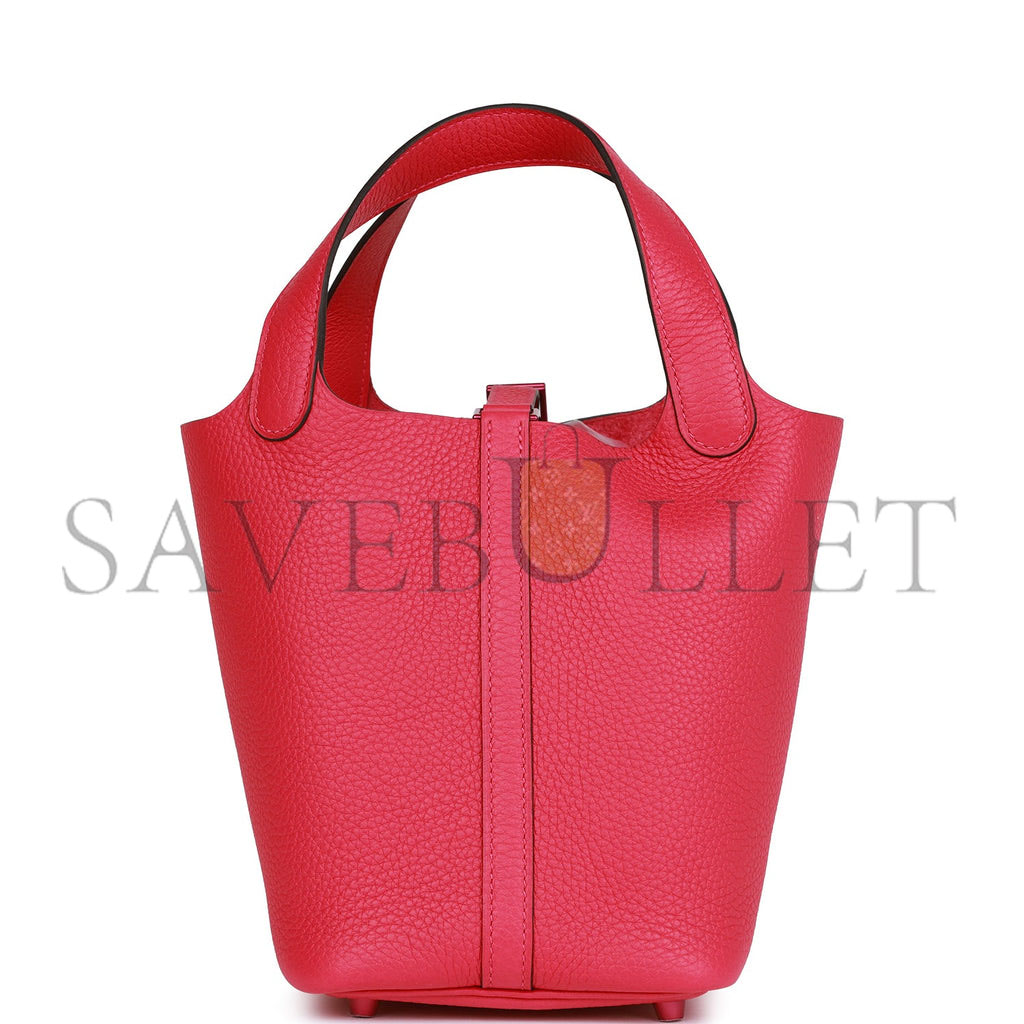 HERMES MONOCHROME PICOTIN 18 ROSE MEXICO CLEMENCE PINK HARDWARE (18*12*19cm) HERMES MONOCHROME PICOTIN 18 ROSE MEXICO CLEMENCE PINK HARDWARE (18*12*19cm)