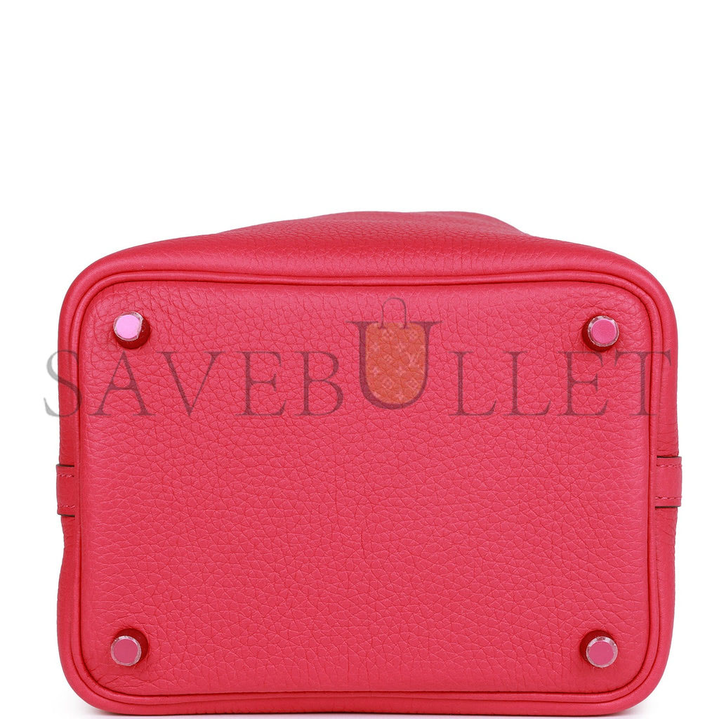 HERMES MONOCHROME PICOTIN 18 ROSE MEXICO CLEMENCE PINK HARDWARE (18*12*19cm) HERMES MONOCHROME PICOTIN 18 ROSE MEXICO CLEMENCE PINK HARDWARE (18*12*19cm)