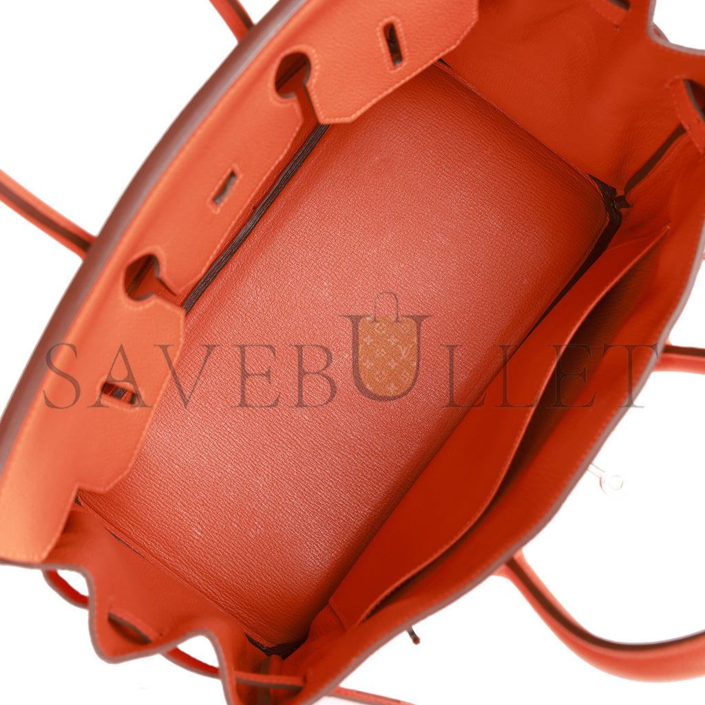 HERMES BIRKIN 35 ORANGE H CLEMENCE PALLADIUM HARDWARE (35cm) HERMES BIRKIN 35 ORANGE H CLEMENCE PALLADIUM HARDWARE (35cm)
