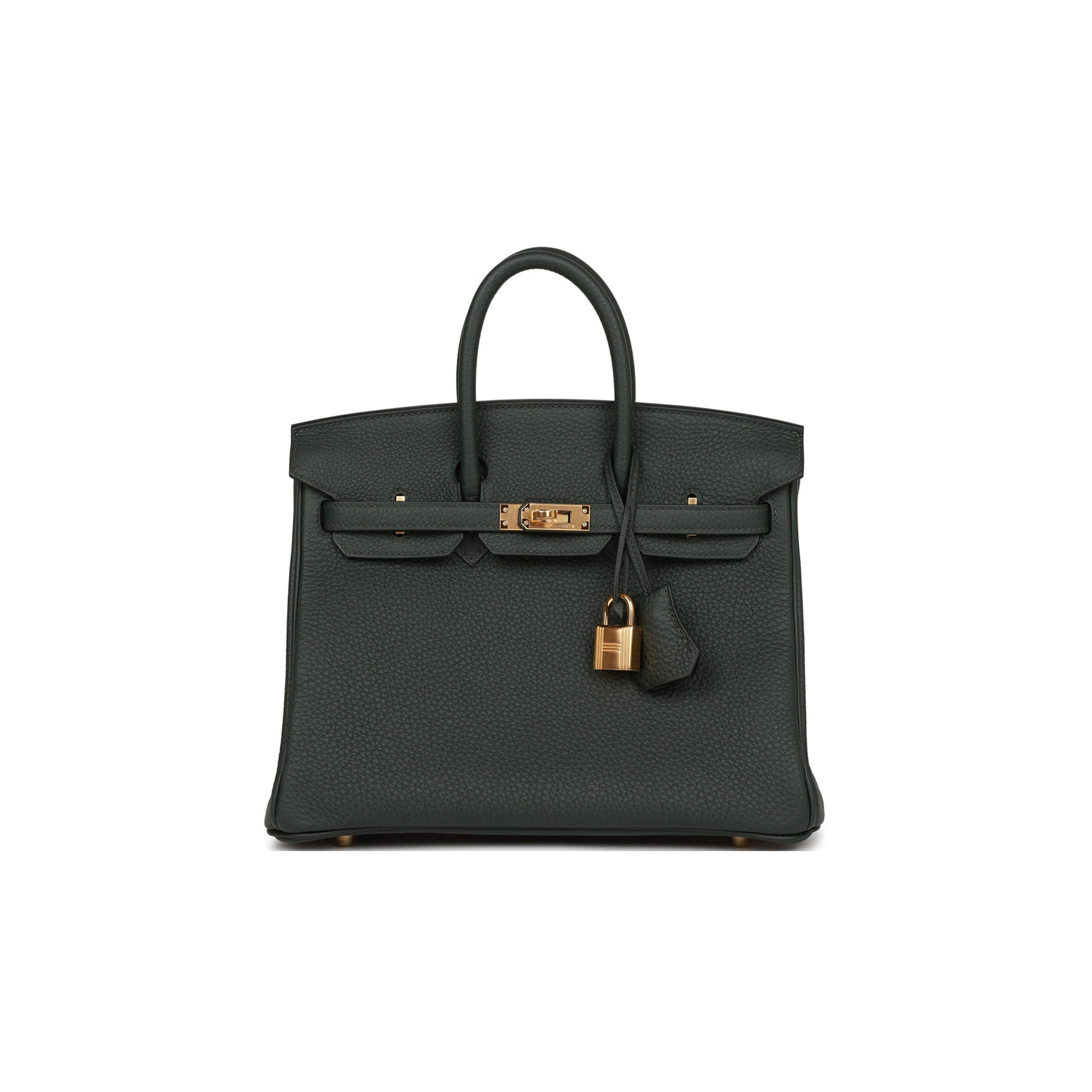 HERMES BIRKIN 25 VERT FONCE TOGO GOLD HARDWARE HANDMADE (25cm) HERMES BIRKIN 25 VERT FONCE TOGO GOLD HARDWARE HANDMADE (25cm)