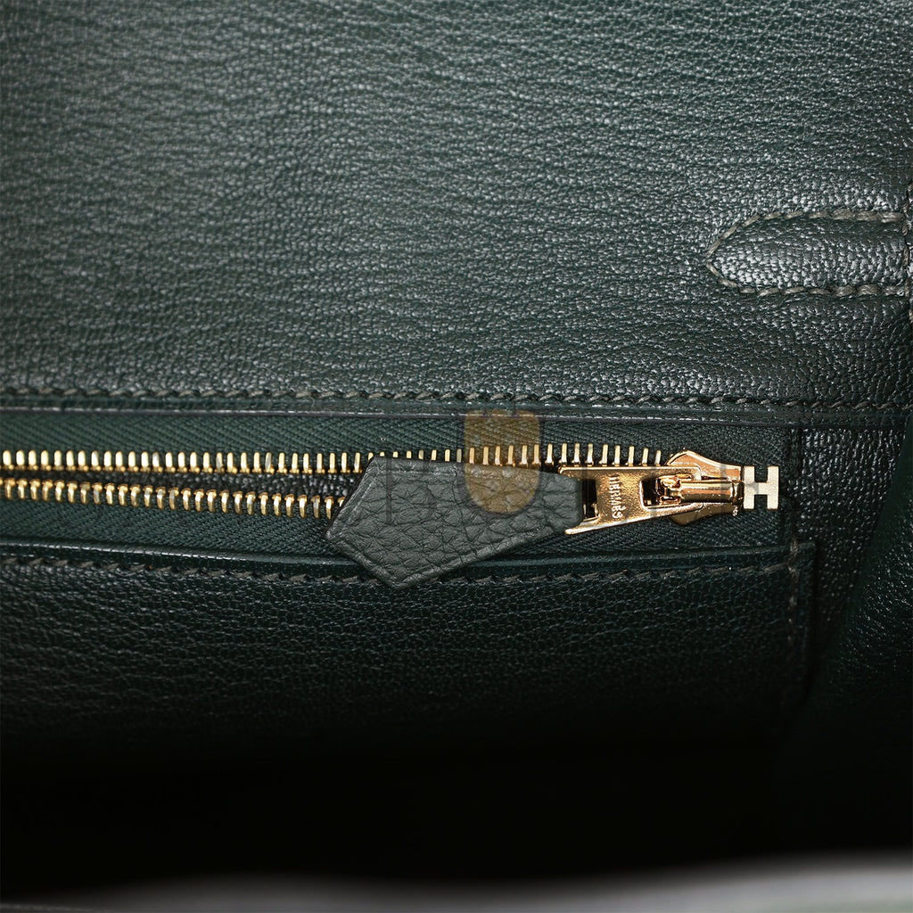 HERMES BIRKIN 25 VERT FONCE TOGO GOLD HARDWARE HANDMADE (25cm) HERMES BIRKIN 25 VERT FONCE TOGO GOLD HARDWARE HANDMADE (25cm)