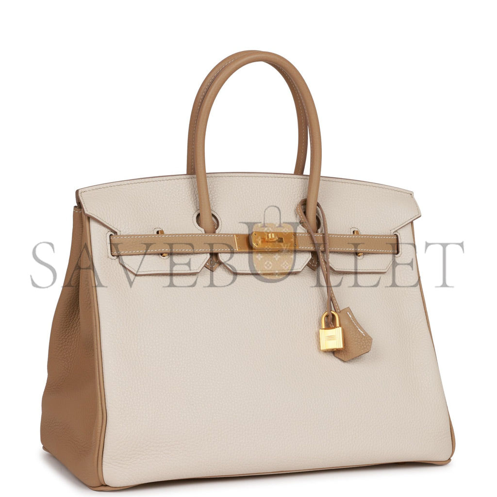 HERMES SPECIAL ORDER (HSS) BIRKIN 35 CRAIE AND TRENCH CLEMENCE BRUSHED GOLD HARDWARE (35*25*18cm) HERMES SPECIAL ORDER (HSS) BIRKIN 35 CRAIE AND TRENCH CLEMENCE BRUSHED GOLD HARDWARE (35*25*18cm)
