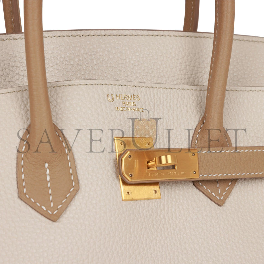 HERMES SPECIAL ORDER (HSS) BIRKIN 35 CRAIE AND TRENCH CLEMENCE BRUSHED GOLD HARDWARE (35*25*18cm) HERMES SPECIAL ORDER (HSS) BIRKIN 35 CRAIE AND TRENCH CLEMENCE BRUSHED GOLD HARDWARE (35*25*18cm)