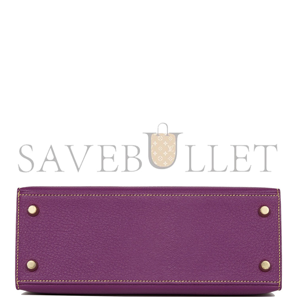 HERMES SPECIAL ORDER (HSS) KELLY SELLIER 25 ANEMONE AND LIME CHEVRE BRUSHED GOLD HARDWARE HANDMADE (25*17*7) HERMES SPECIAL ORDER (HSS) KELLY SELLIER 25 ANEMONE AND LIME CHEVRE BRUSHED GOLD HARDWARE HANDMADE (25*17*7)
