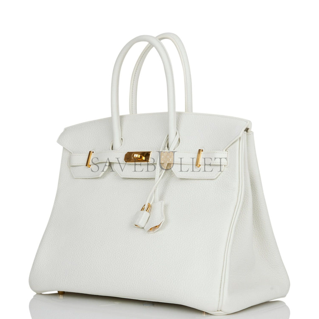 HERMES BIRKIN 35 WHITE CLEMENCE GOLD HARDWARE (35cm) HERMES BIRKIN 35 WHITE CLEMENCE GOLD HARDWARE (35cm)