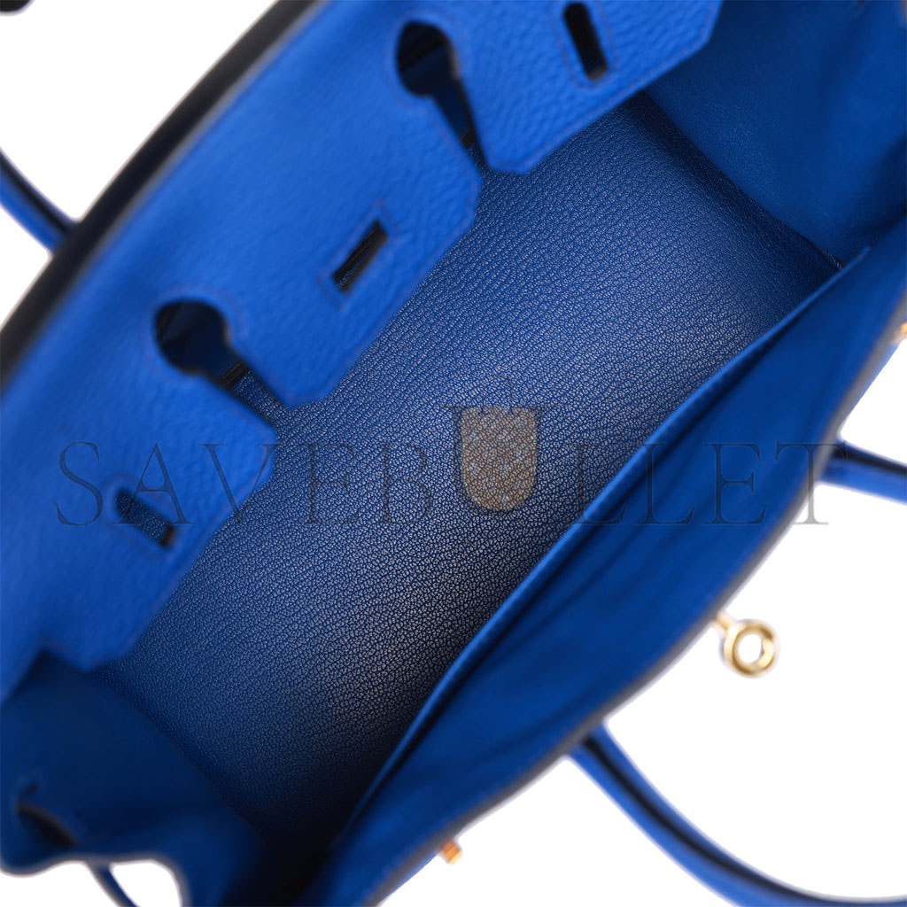HERMES BIRKIN 25 BLEU ROYAL TOGO GOLD HARDWARE HANDMADE (25cm) HERMES BIRKIN 25 BLEU ROYAL TOGO GOLD HARDWARE HANDMADE (25cm)