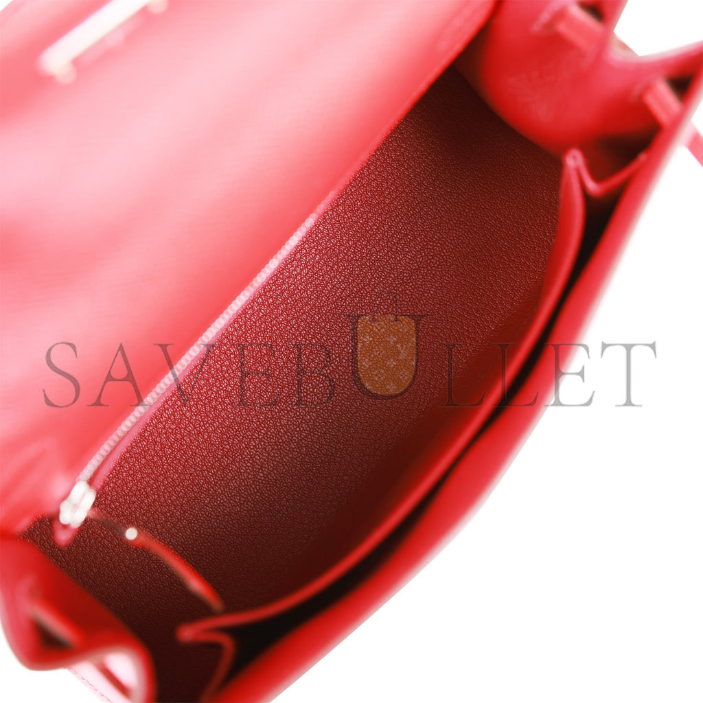 HERMES KELLY SELLIER 25 ROUGE DE COEUR VERSO EPSOM PALLADIUM HARDWARE (25*17*7cm HERMES KELLY SELLIER 25 ROUGE DE COEUR VERSO EPSOM PALLADIUM HARDWARE (25*17*7cm