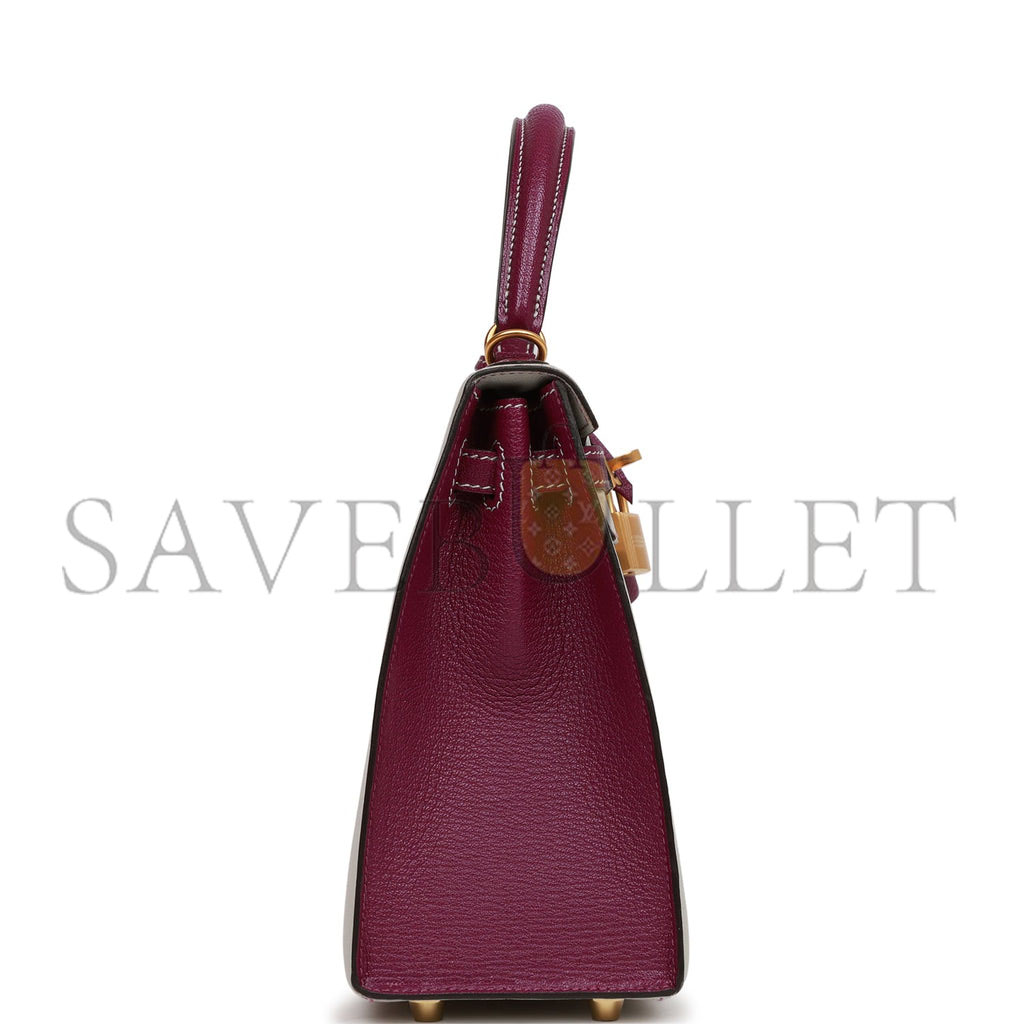 HERMES SPECIAL ORDER (HSS) KELLY SELLIER 25 GRIS PERLE AND ANEMONE CHEVRE BRUSHED GOLD HARDWARE HANDMADE(25*17*7cm) HERMES SPECIAL ORDER (HSS) KELLY SELLIER 25 GRIS PERLE AND ANEMONE CHEVRE BRUSHED GOLD HARDWARE HANDMADE(25*17*7cm)