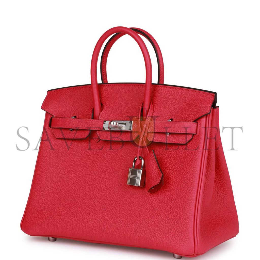 HERMES BIRKIN 25 ROSE MEXICO TOGO PALLADIUM HARDWARE (25cm) HERMES BIRKIN 25 ROSE MEXICO TOGO PALLADIUM HARDWARE (25cm)
