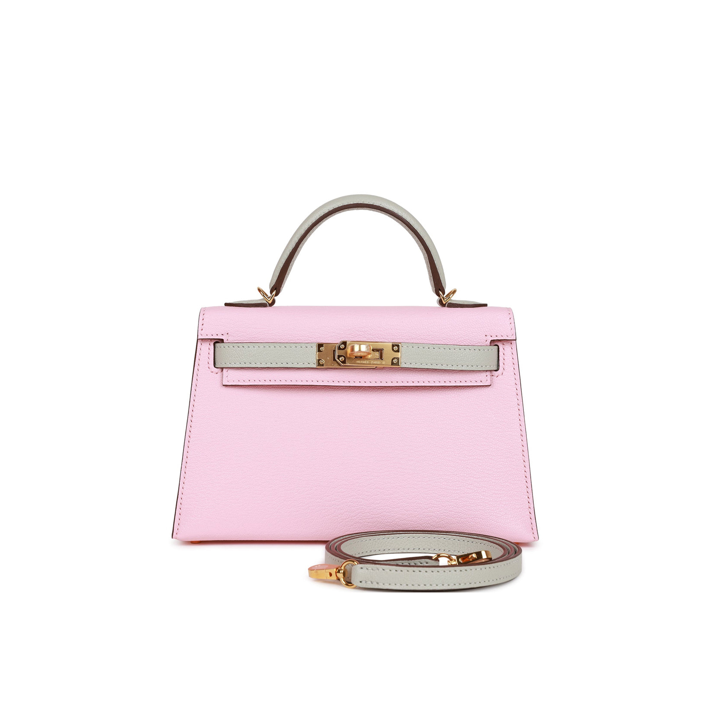 HERMES SPECIAL ORDER (HSS) KELLY SELLIER 20 ROSE SAKURA AND GRIS PERLE CHEVRE GOLD HARDWARE (19*12*5.5cm) HERMES SPECIAL ORDER (HSS) KELLY SELLIER 20 ROSE SAKURA AND GRIS PERLE CHEVRE GOLD HARDWARE (19*12*5.5cm)