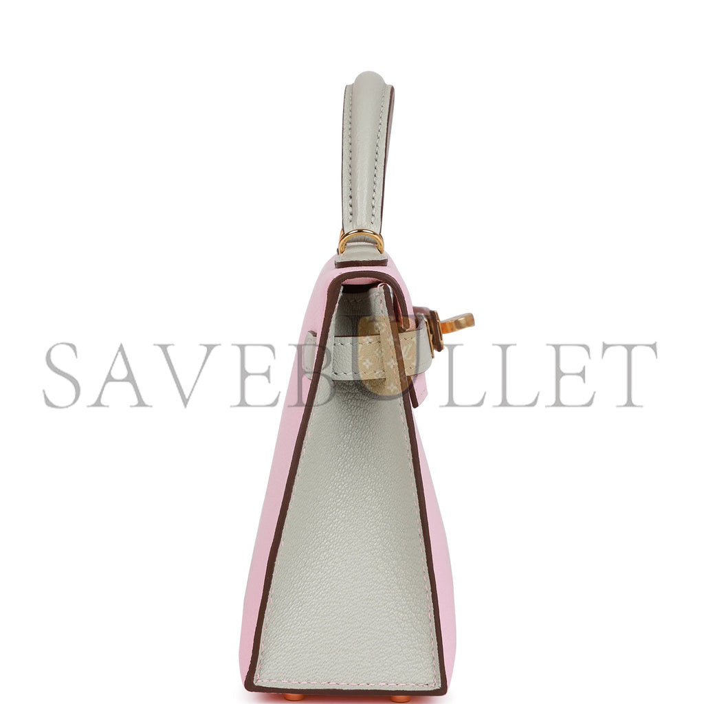 HERMES SPECIAL ORDER (HSS) KELLY SELLIER 20 ROSE SAKURA AND GRIS PERLE CHEVRE GOLD HARDWARE (19*12*5.5cm) HERMES SPECIAL ORDER (HSS) KELLY SELLIER 20 ROSE SAKURA AND GRIS PERLE CHEVRE GOLD HARDWARE (19*12*5.5cm)