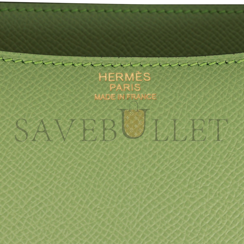 HERMES CONSTANCE 24 VERT CRIQUET EPSOM GOLD HARDWARE (24cm)