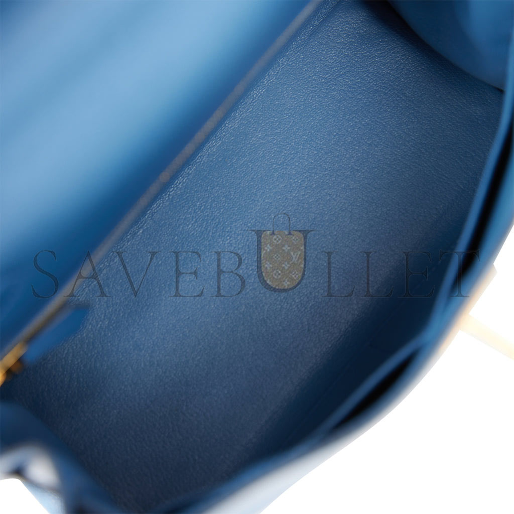 HERMES KELLY RETOURNE 28 BLEU AGATE EVERCOLOR GOLD HARDWARE (28*22*10cm) HERMES KELLY RETOURNE 28 BLEU AGATE EVERCOLOR GOLD HARDWARE (28*22*10cm)