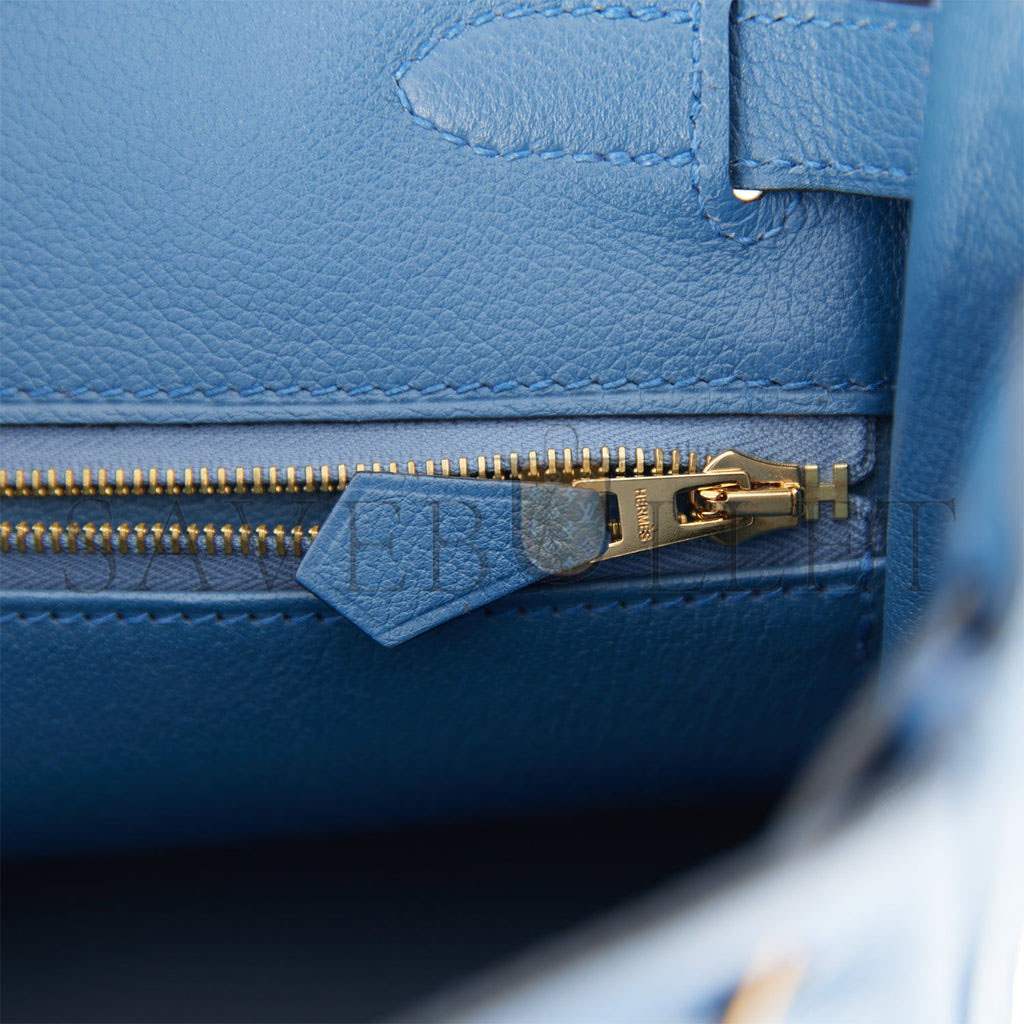 HERMES KELLY RETOURNE 28 BLEU AGATE EVERCOLOR GOLD HARDWARE (28*22*10cm) HERMES KELLY RETOURNE 28 BLEU AGATE EVERCOLOR GOLD HARDWARE (28*22*10cm)
