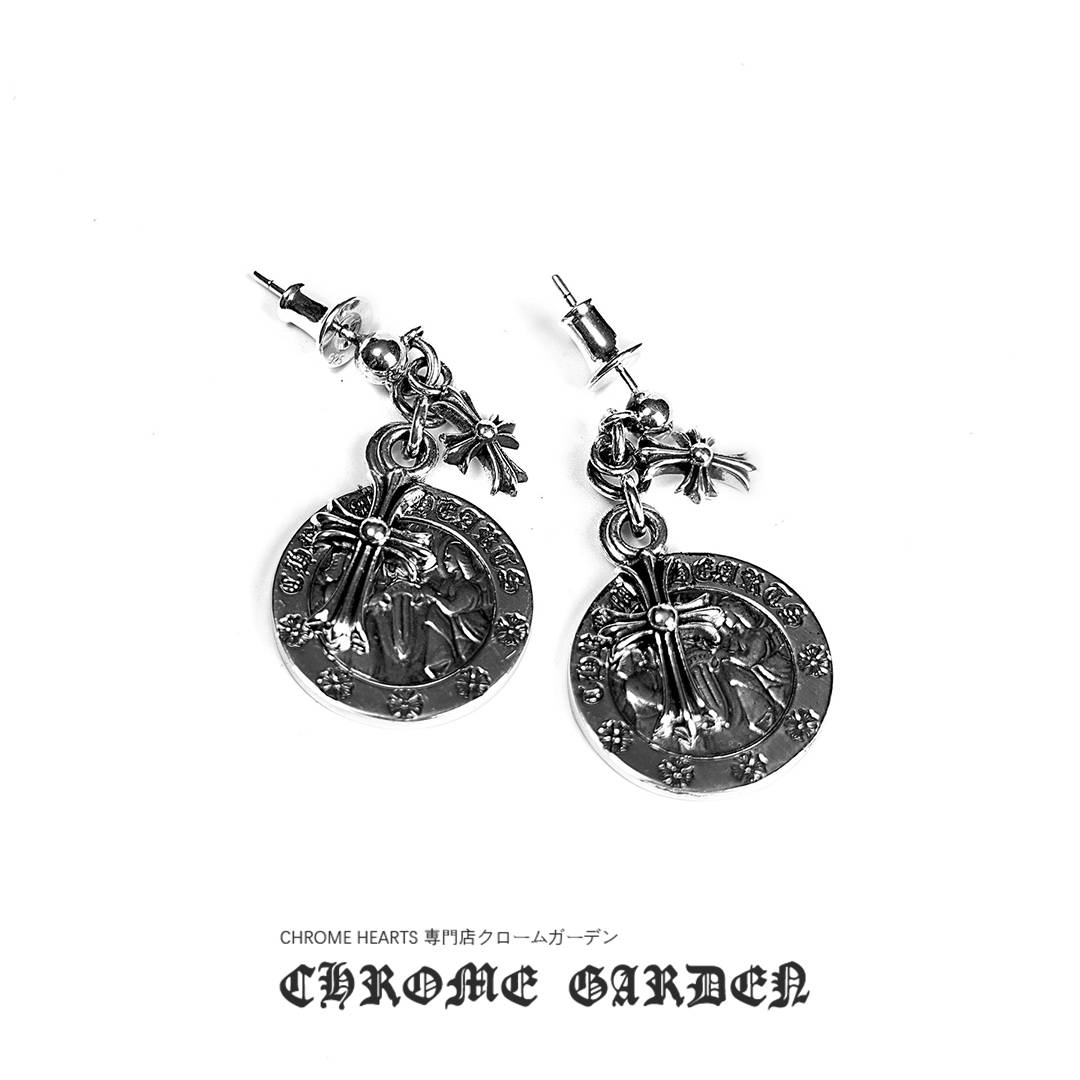 CHROME HEARTS CROSS ANGEL MEDALLION EARRING CHROME HEARTS CROSS ANGEL MEDALLION EARRING
