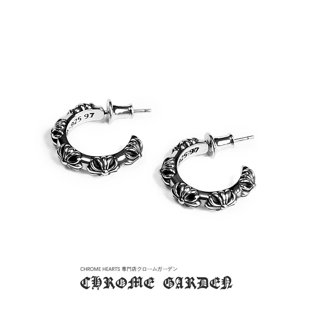 CHROME HEARTS CROSS HOOP EARRING CHROME HEARTS CROSS HOOP EARRING