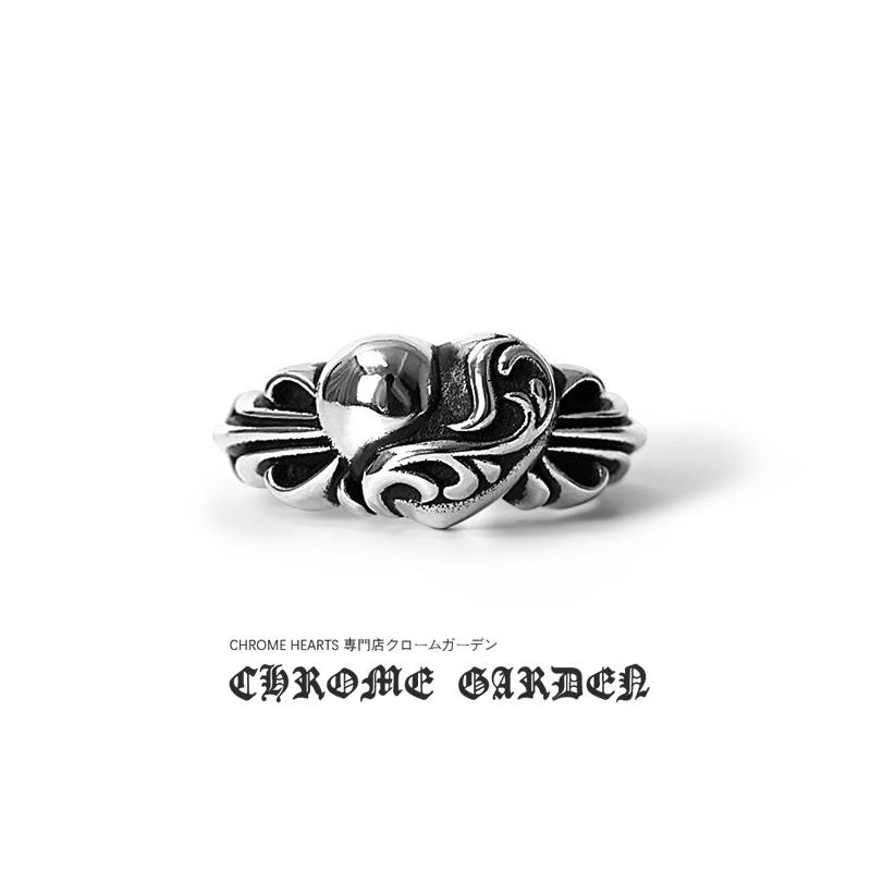 CHROME HEARTS FLORAL CROSS HEART RING CHROME HEARTS FLORAL CROSS HEART RING