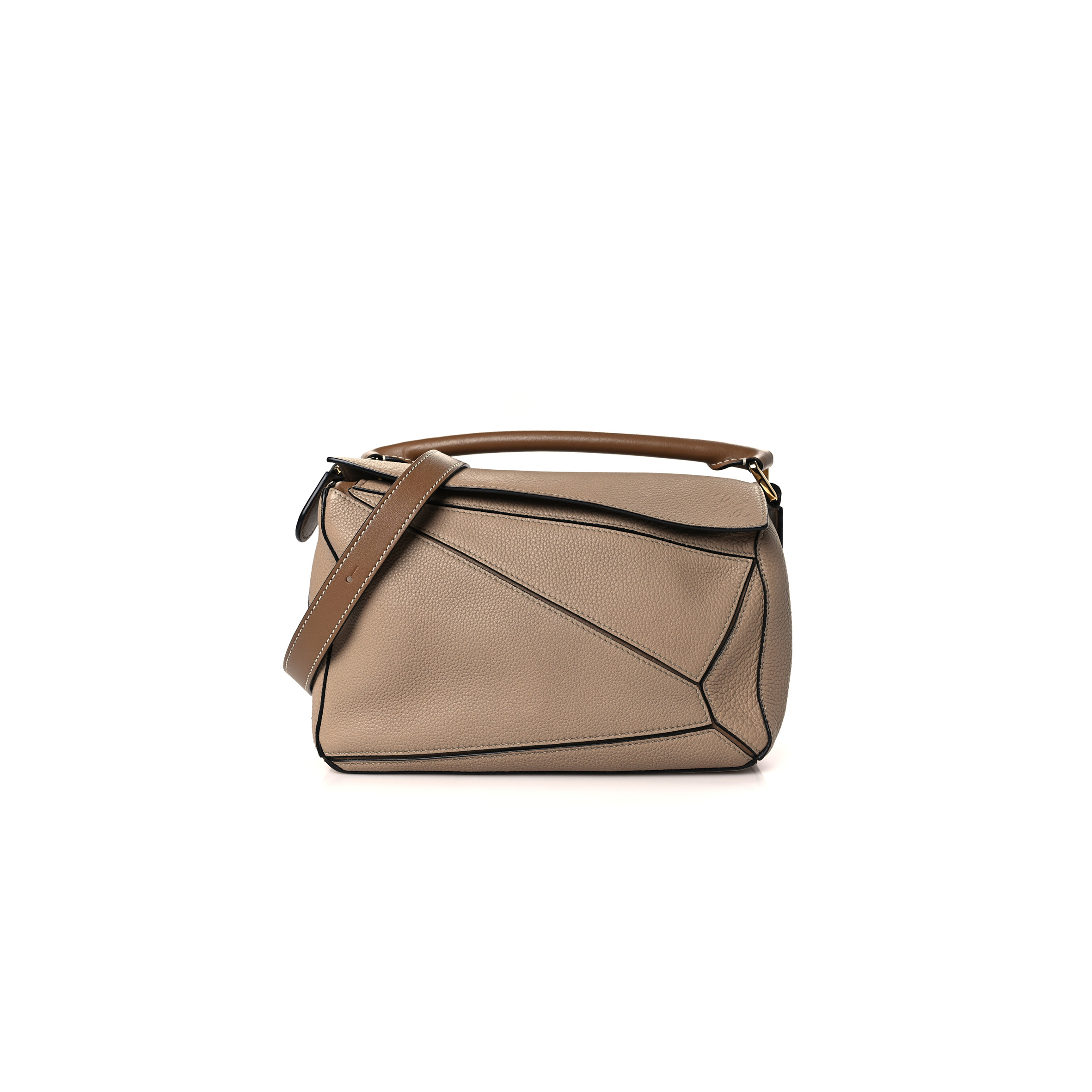 LOEWE GRAINED CALFSKIN SMALL PUZZLE BAG SAND MINK (24*16.5*10.5cm) LOEWE GRAINED CALFSKIN SMALL PUZZLE BAG SAND MINK (24*16.5*10.5cm)
