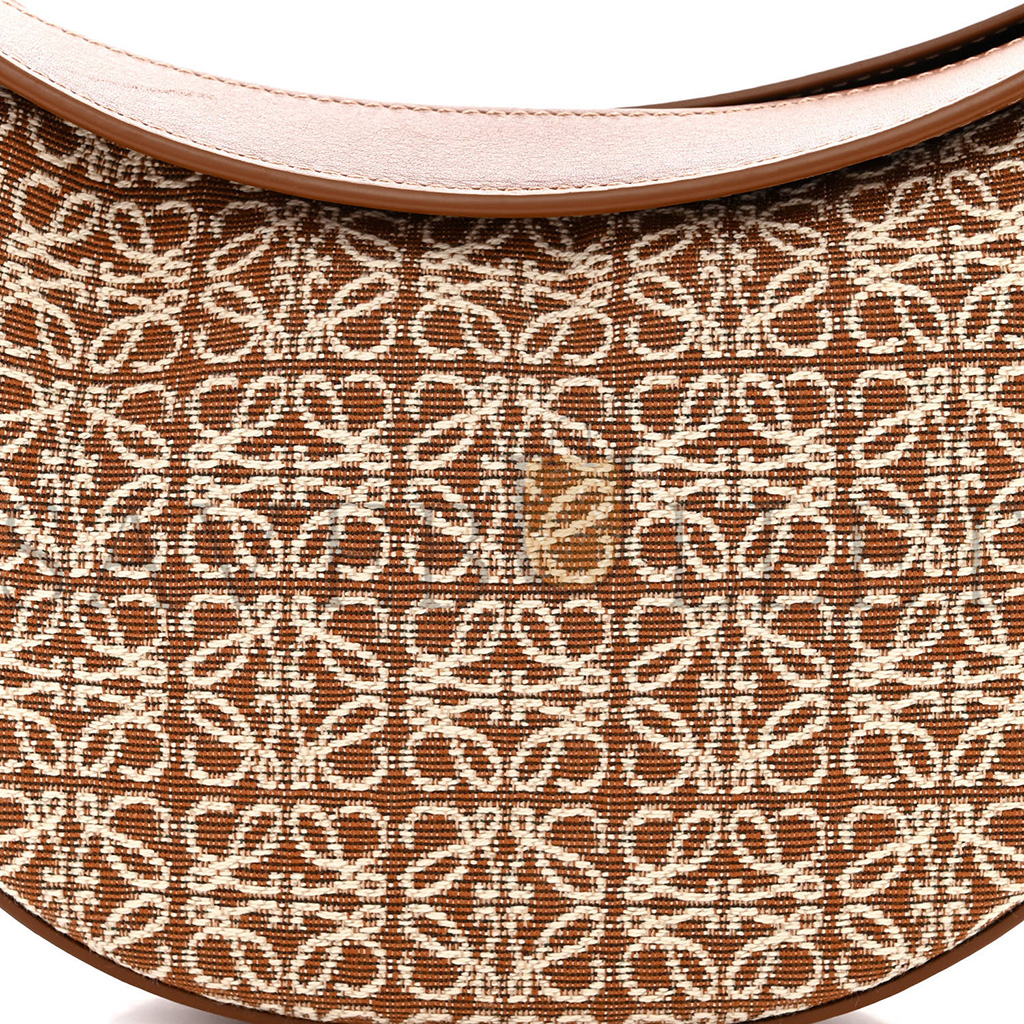 LOEWE JACQUARD ANAGRAM CALFSKIN SMALL LUNA BAG TAN PECAN (23*18*6cm) LOEWE JACQUARD ANAGRAM CALFSKIN SMALL LUNA BAG TAN PECAN (23*18*6cm)