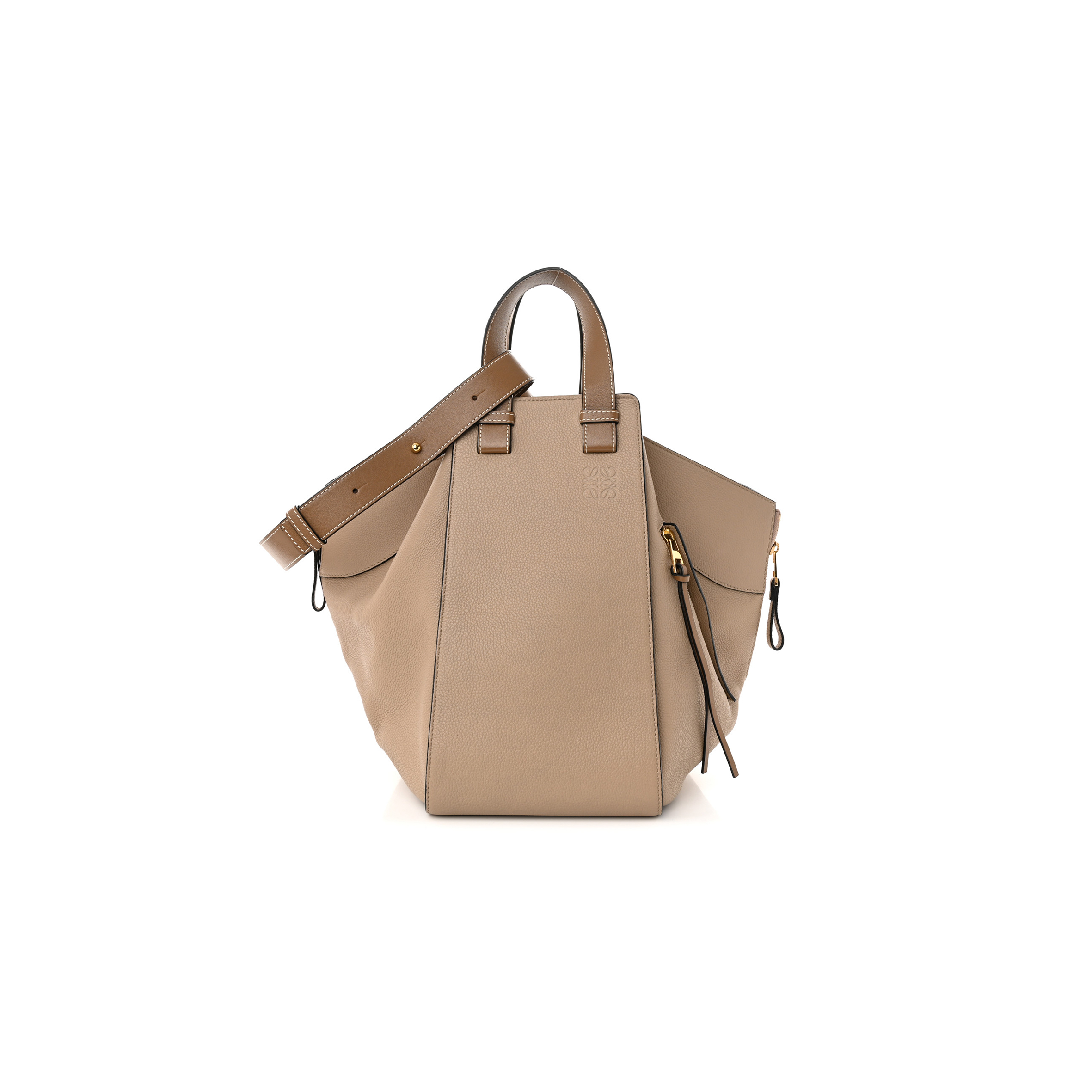 LOEWE CALFSKIN MEDIUM HAMMOCK SHOULDER BAG SAND MINK (32*30*17cm) LOEWE CALFSKIN MEDIUM HAMMOCK SHOULDER BAG SAND MINK (32*30*17cm)