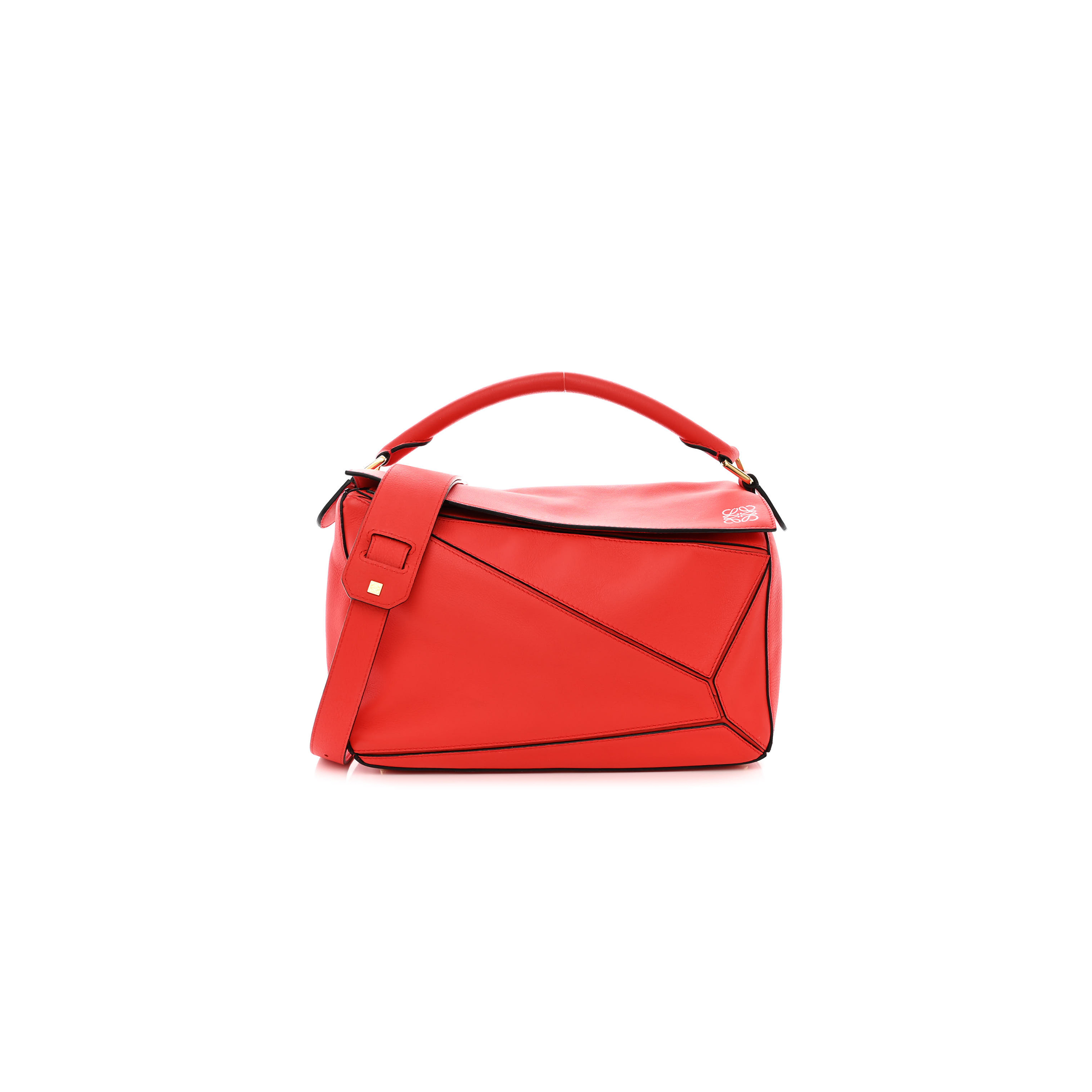 LOEWE CALFSKIN MEDIUM PUZZLE BAG SCARLET (28*18*12cm) LOEWE CALFSKIN MEDIUM PUZZLE BAG SCARLET (28*18*12cm)