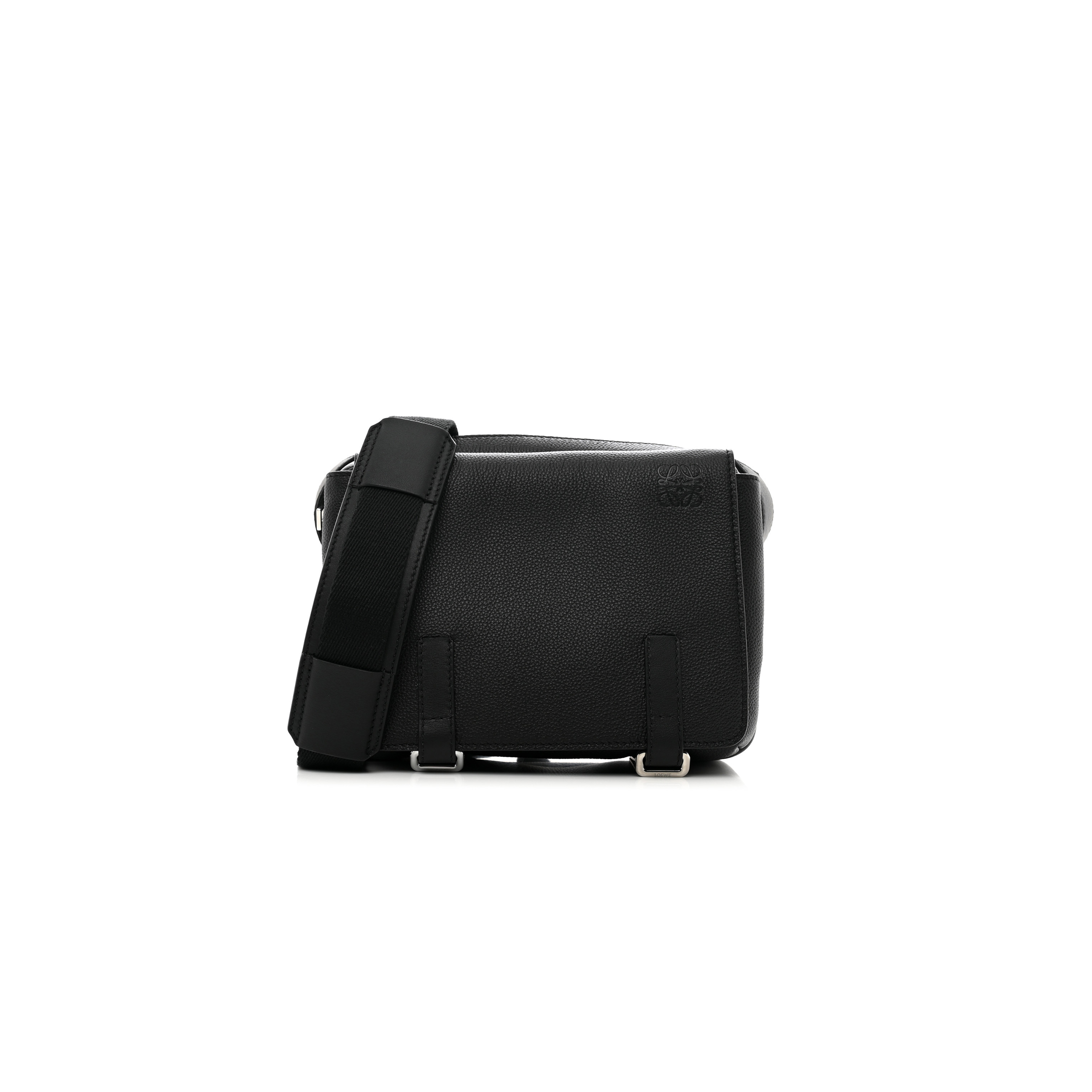 LOEWE SOFT GRAINED CALFSKIN XS MILITARY MESSENGER BAG BLACK (23*18*9cm) LOEWE SOFT GRAINED CALFSKIN XS MILITARY MESSENGER BAG BLACK (23*18*9cm)